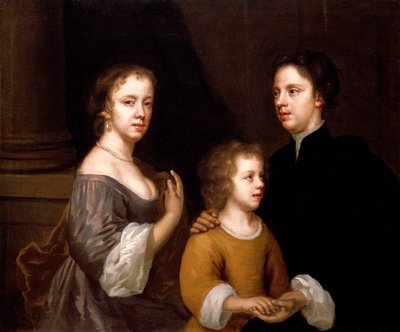 Zelfportret met echtgenoot, Charles en zoon, Bartholomew, c.1659-60 door Mary Beale